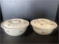 Vintage household institute covered bowls