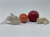 (4) Marble: Dolphin, Frog, + 2
