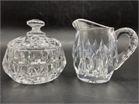 (2) Cut Crystal Creamer & Lidded Sugar, 1/2