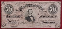 1864 CSA $50 Note