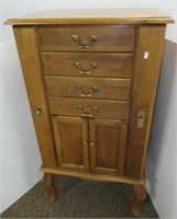 Floor jewelry chest sides open to store