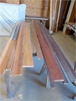 Assortment of stained molding and boards various