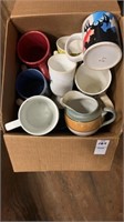 Box lot of  various coffee mugs