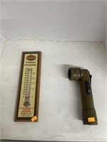 Vintage Fulton flashlight and miller thermometer