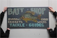 Painted Bait Shop Sign 24"x48"