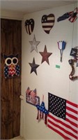 large lot of red white and blue decor, you remove