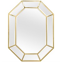 Brass Hexagonal Beveled Mirror