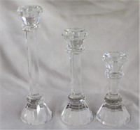 Set of 3 graduated candlesticks 9.75, 7.75, 5.75"