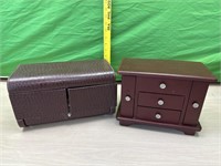 2 jewelry boxes and contents