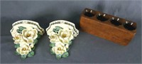 Magnolia Wall Shelves and Candle Holder Home Decor