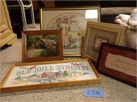 CROSS STITCH & ASSORTED PICTURES