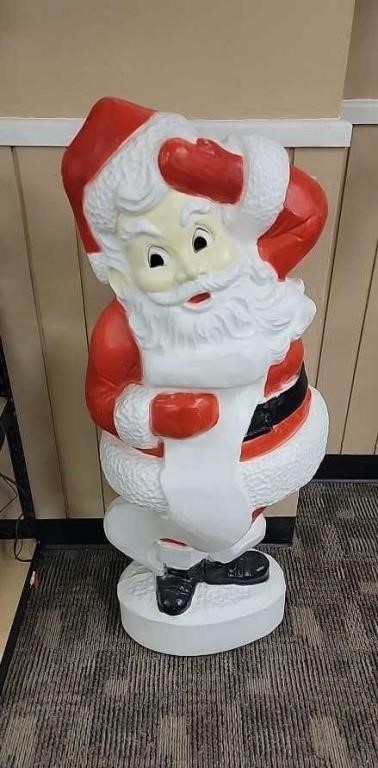 Blow Mold Lighted Santa 42" Tall
