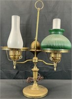Victorian Style Double Arm Brass Student Lamp