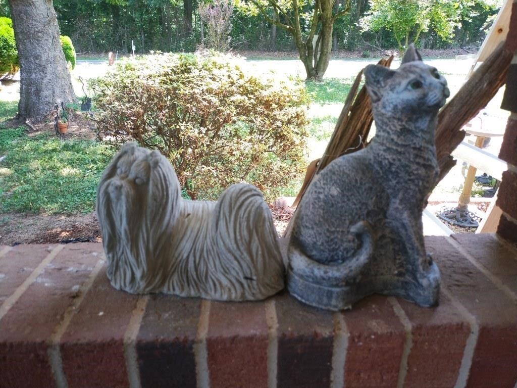 Cat and dog yard decor