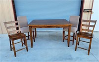 Wood Pub Style Table With Four Chairs