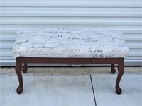 French Themed Fabric Covered Bench