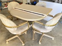 Table With Four Rolling Chairs