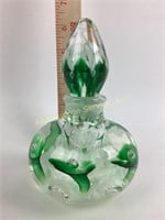 Joe St Clair Green & White Art Glass Perfume
