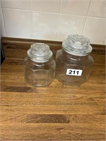 2 Glass Canisters