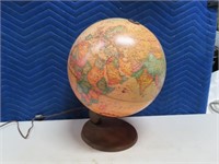 vintage LightUp 12" World Globe on wood stand