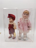 Effanbee PUMPKIN & Mann Porcelain Dolls in cases