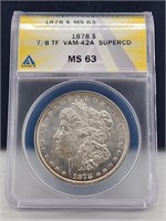 1878-S 7/8 TF VAM-42A SUPERCD ANACS MS63