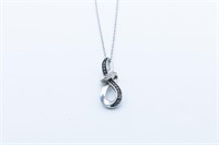 Sterling silver and moissanite pendant and chain
