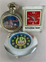 Assortment of Vintage Beer Advertising Clocks