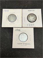 3 Liberty V Nickels (1906 – 1908)