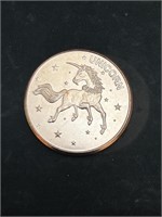 Unicorn 1 Oz Copper Round