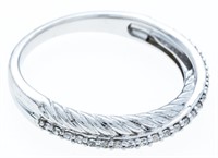 Sterling Silver Band Ring w/Swarovski Elements