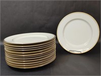 Fitz & Floyd Palais Gold Hue Rim Dinner Plates