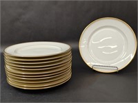 Fitz & Floyd Palais Gold Hue Rim Appetizer Plates