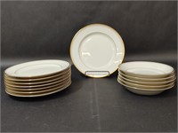 Fitz & Floyd Palais Gold Hue Rim Saucers Plates