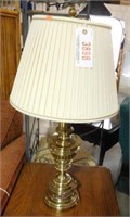 Lot # 3898 - Pair of heavy brass 32” table lamps