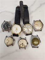 Lot of 7 men's watches some without bands all