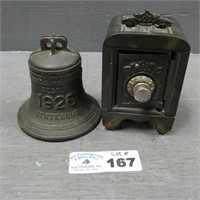 Cast Iron Safe & Liberty Bell Coin Banks