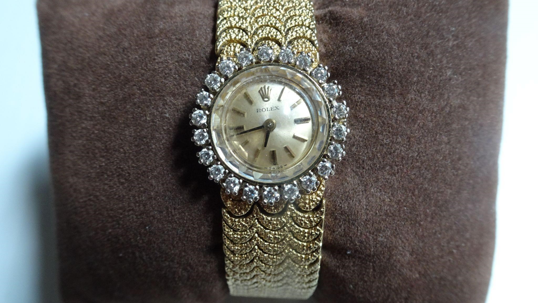 Rolex Ladies Watch With Diamonds 14k Yellow Gold