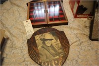 Dan Blocker Placque and wooden Shelf