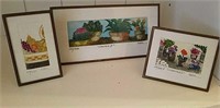 3pc Signed/ Numbered Miniature Framed Art