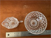 Set of Matching Crystal Pitcher and Dish