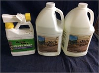 2 1gallon jugs of Sunnyside deck wash and 1 green