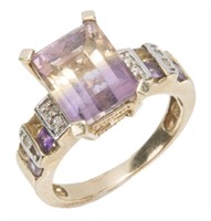 10K YELLOW GOLD AND AMETRINE RING