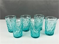 Cool vintage blue juice glasses