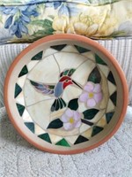 Stained Glass & Terracotta Hummingbird Platter