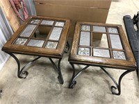 Pair of Vintage End Tables w/ Iron Legs