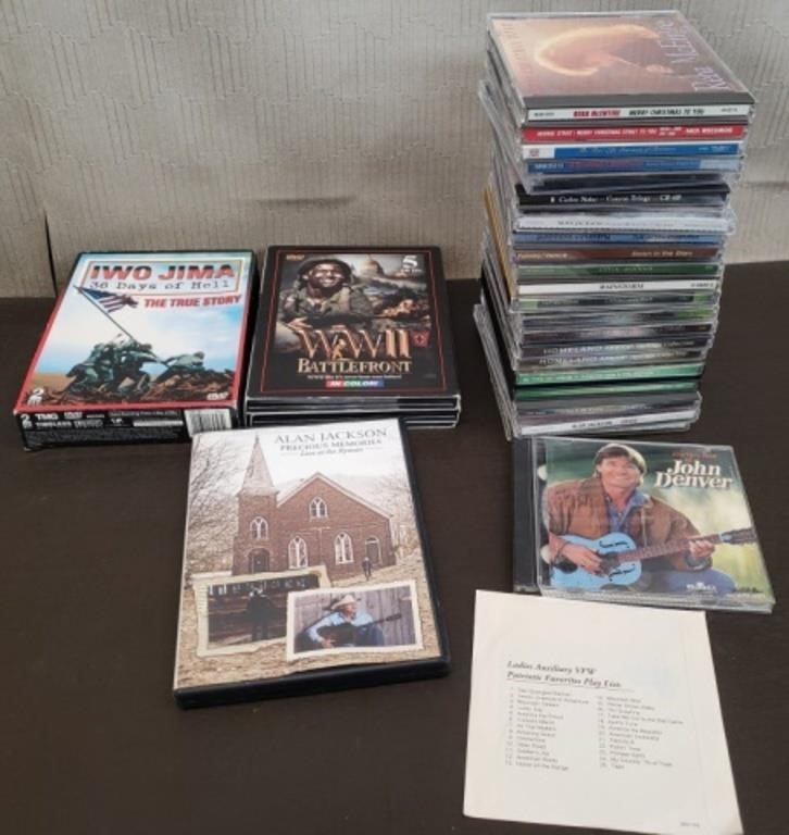 Lot of CDs & WWII DVD Box Sets