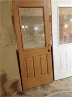 32 inch wood door W/window