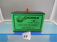 Sierra 30 Caliber 100 Count Unopened