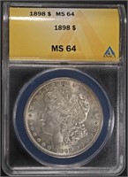 1898 MORGAN DOLLAR ANACS MS64